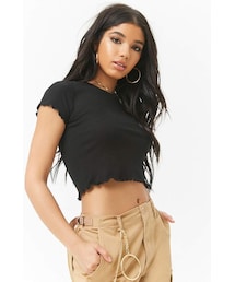 FOREVER 21 | Forever 21 Ribbed Lettuce-Edge Tee(Tシャツ/カットソー)