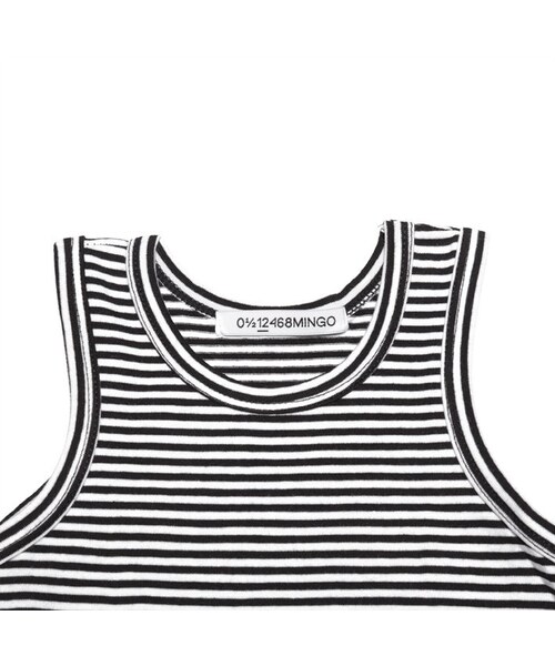 cache cache（カシュ カシュ）の「MINGO.　Singlet　(B/Wstripes)（タンクトップ・キッズ・その他）」の3枚目の写真