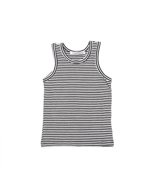 cache cache（カシュ カシュ）の「MINGO.　Singlet　(B/Wstripes)（タンクトップ・キッズ・その他）」の2枚目の写真