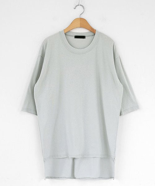 DHOLIC(ディーホリック)の「アンバランス7分丈スリーブTシャツ(Tシャツ/カットソー・レディース・パープル/ホワイト/グリーン/ブルー/ブラック・FREE)」の5枚目の写真