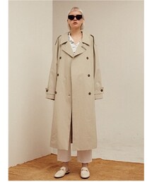 Understudyclub | サーティーンマンス(13MONTH) バック オープンロング トレンチコート (グレー)(トレンチコート)