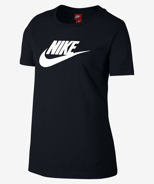 NIKE（ナイキ）の「ナイキ ウィメンズ ロゴ Tシャツ（Tシャツ/カットソー・レディース・ホワイト/ブラック・S/M/L）」の2枚目の写真