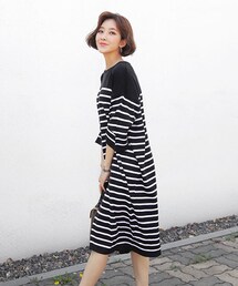 DHOLIC | ボーダーニットワンピース(ワンピース)