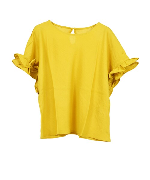 STYLEBLOCK（スタイルブロック）の「ポーラフリルスリーブブラウス（シャツ/ブラウス・レディース・ホワイト/ラベンダー/グリーン系/イエロー/ブラック・M）」の3枚目の写真