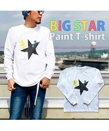 Number8 | BIG STAR（星柄）ペイントロングスリーブTシャツ(Tシャツ/カットソー)