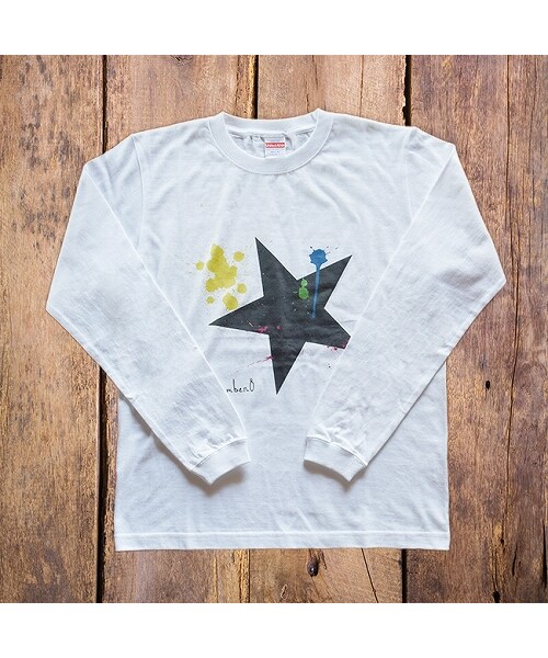 Number8（ナンバーエイト）の「BIG STAR（星柄）ペイントロングスリーブTシャツ（Tシャツ/カットソー・レディース・ホワイト・M/L）」の2枚目の写真