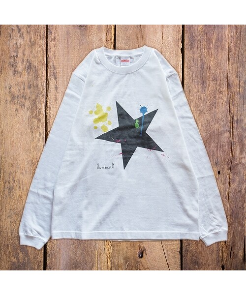 Number8（ナンバーエイト）の「BIG STAR（星柄）ペイントロングスリーブTシャツ（Tシャツ/カットソー・レディース・ホワイト・M/L）」の3枚目の写真