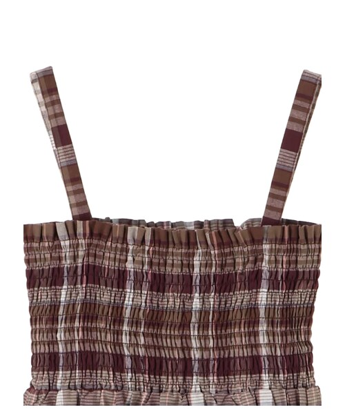 earth music&ecology（アースミュージックアンドエコロジー）の「・マドラスチェックワンピース（ワンピース/ドレス・グレー/ブラウン/ブルー・F）」の3枚目の写真