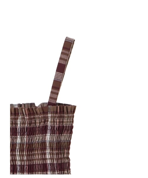 earth music&ecology（アースミュージックアンドエコロジー）の「・マドラスチェックワンピース（ワンピース/ドレス・グレー/ブラウン/ブルー・F）」の4枚目の写真