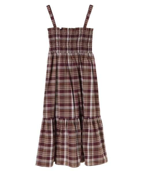 earth music&ecology（アースミュージックアンドエコロジー）の「・マドラスチェックワンピース（ワンピース/ドレス・グレー/ブラウン/ブルー・F）」の2枚目の写真