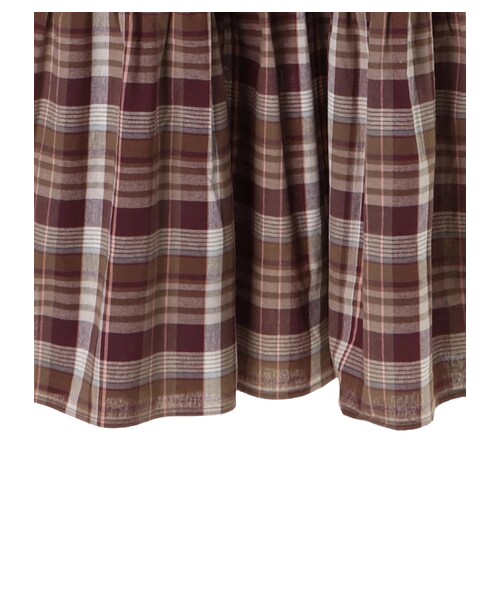 earth music&ecology（アースミュージックアンドエコロジー）の「・マドラスチェックワンピース（ワンピース/ドレス・グレー/ブラウン/ブルー・F）」の5枚目の写真