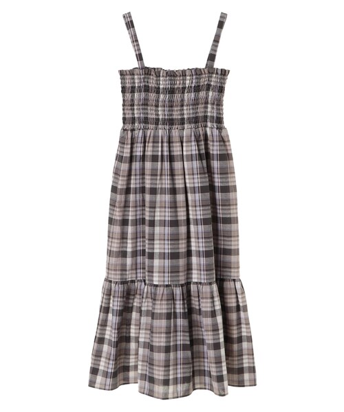 earth music&ecology（アースミュージックアンドエコロジー）の「・マドラスチェックワンピース（ワンピース/ドレス・グレー/ブラウン/ブルー・F）」の6枚目の写真