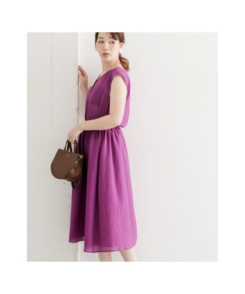 【新品未使用】ロッソ　フロントポケットギャザーワンピース　綿　キレカジ（1060 URBAN RESEARCH ROSSO WOMEN（アーバンリサーチ ロッソ）の