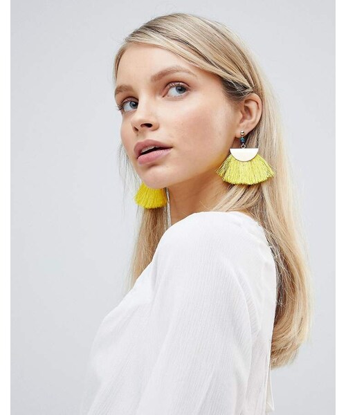 South Beach,South Beach Yellow Tassel Earrings (+) - WEAR