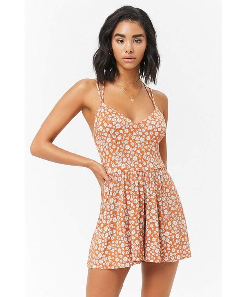 forever 21 orange romper