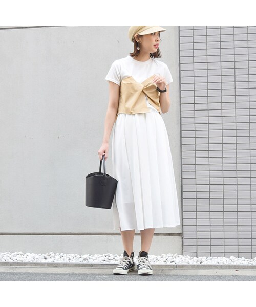 no brand（ノーブランド）の「ビスチェ風TEE（Tシャツ/カットソー・レディース・その他）」の2枚目の写真