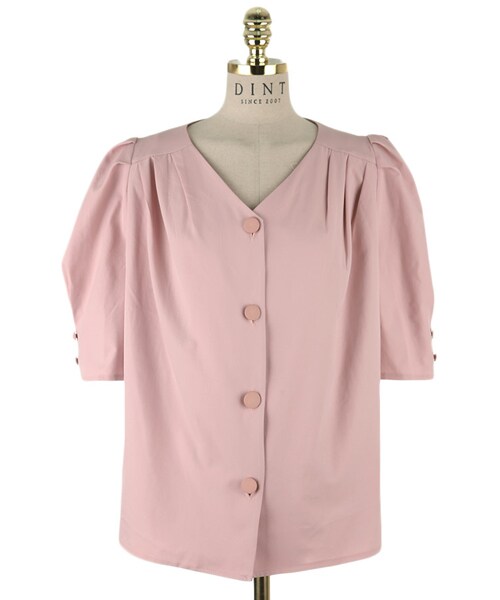 DINT（ディント）の「ショルダーラインピンタックボリュームブラウス（シャツ/ブラウス・レディース・퍼플/화이트/핑크/옐로우・one(44~66size)）」の5枚目の写真