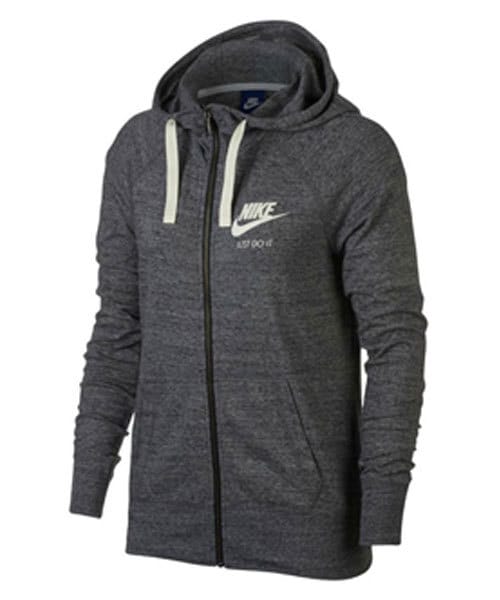 NIKE（ナイキ）の「ナイキ フィットネスウェア ヴィンテージスウエットジャケット（パーカー・レディース・ブラック/グレー・S/M/L）」の2枚目の写真