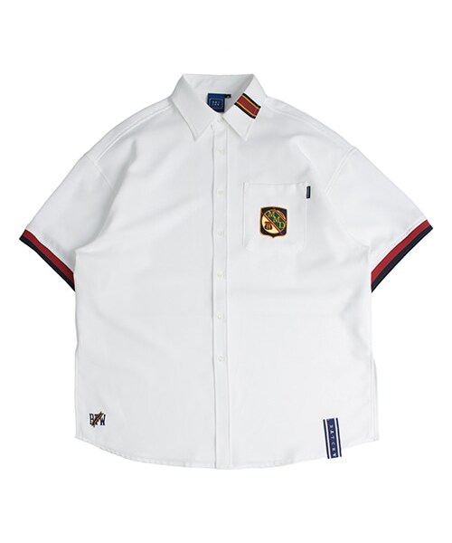 ROMANTIC CROWN(ロマンティッククラウン)の「Stripe Half Shirts_White(その他・メンズ・기타)」の1枚目の写真