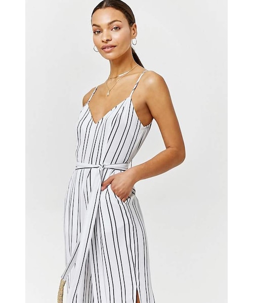 striped cami jumpsuit forever 21