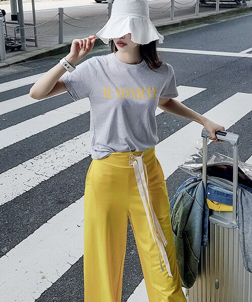 DINT(ディント)の「レタリングカラートップ(Tシャツ/カットソー・レディース・그레이/화이트・one(44~66size))」の1枚目の写真