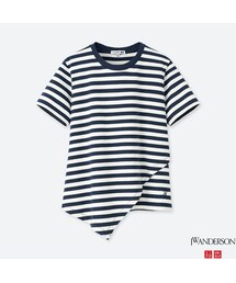UNIQLO | ボーダーラッフルT（半袖）(Tシャツ/カットソー)