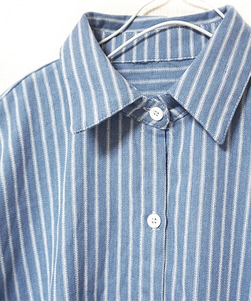 Tiffee SELECT（ティフィーセレクト）の「オーバーサイズ柔らかストライプブラウス（シャツ/ブラウス・レディース・ブルー/ホワイト・F）」の5枚目の写真