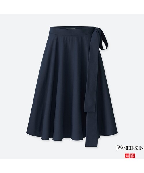 UNIQLO（ユニクロ）の「ハイウエストフレアスカート（スカート・レディース・BLUE 63/NAVY 69・55/58/64/76/70/61/73/67）」の2枚目の写真