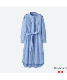 UNIQLO | エクストラファインコットンストライプシャツワンピース（長袖）(ワンピース)