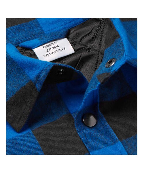 VETEMENTS（ヴェトモン）の「Vetements Oversized Checked Cotton-Flannel Shirt（シャツ/ブラウス・メンズ・Blue・L/S/XS）」の4枚目の写真