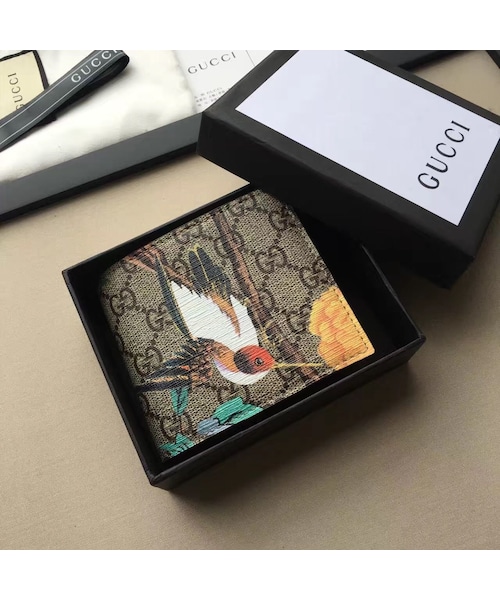 良品‪☆GUCCI グッチ 二つ折り財布 GG スプリーム PVC  タイガー GUCCI トラ柄 ベンガル 二つ折り 財布（グッチ GUCCI GG