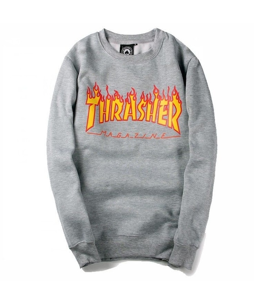 Thrasher スラッシャー の Thrasher スラッシャー Sweatshirt スウェット パーカー トレーナー メンズ レディース カップル フード付き 男女兼用 2色 Thrasher1015 2 パーカー Wear