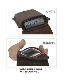 vintage 灰皿 シガレットケース Handmade（ハンドメイド）の「レザー（牛革）たばこケース