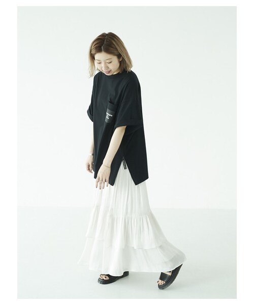 GARAGE OF GOOD CLOTHING（ガレージオブグッドクロージング）の「【予約】【再入荷アイテム】ティアードマキシスカート（スカート・オフホワイト・F）」の5枚目の写真