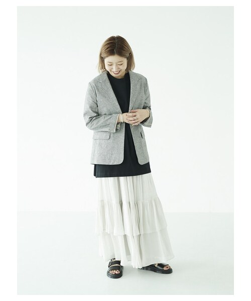 GARAGE OF GOOD CLOTHING（ガレージオブグッドクロージング）の「【予約】【再入荷アイテム】ティアードマキシスカート（スカート・オフホワイト・F）」の8枚目の写真