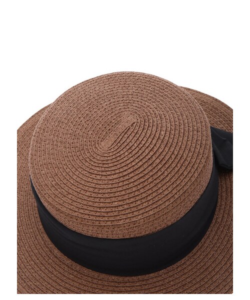 Green　Parks（グリーンパークス）の「・ビッグリボンカンカンハット（帽子・ブラック/ナチュラル/ブラウン・F）」の4枚目の写真