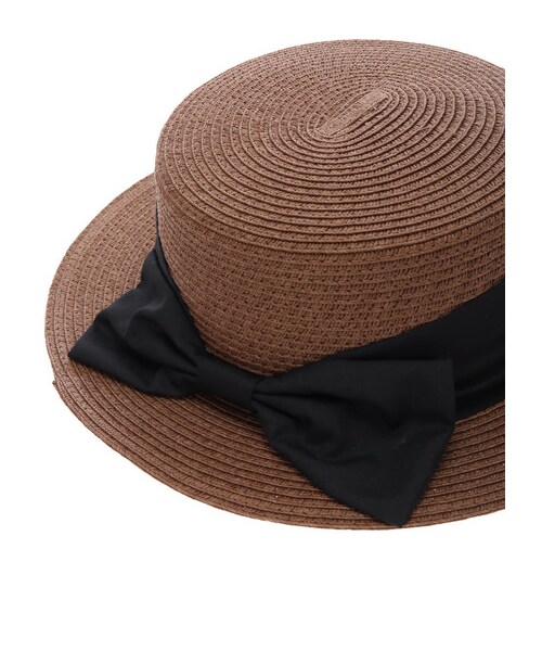 Green　Parks（グリーンパークス）の「・ビッグリボンカンカンハット（帽子・ブラック/ナチュラル/ブラウン・F）」の6枚目の写真