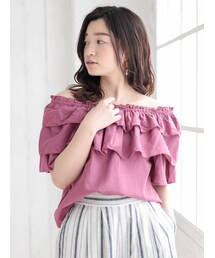 Green　Parks | w closet 2段フリルリボン付ブラウス(トップス)