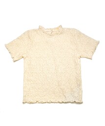 flower | half shrink lace top ～ﾊｰﾌｼｭﾘﾝｸﾚｰｽﾄｯﾌﾟ(Tシャツ/カットソー)