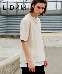 LIDNM | ヘビーウェイトシームレスTシャツ【サンドベージュ】(Tシャツ/カットソー)