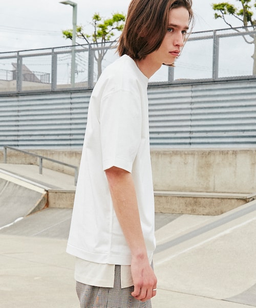 LIDNM(リドム)の「ヘビーウェイトシームレスTシャツ【オフホワイト】(Tシャツ/カットソー・メンズ・ホワイト・S.M.L)」の3枚目の写真