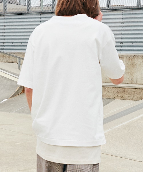 LIDNM(リドム)の「ヘビーウェイトシームレスTシャツ【オフホワイト】(Tシャツ/カットソー・メンズ・ホワイト・S.M.L)」の5枚目の写真