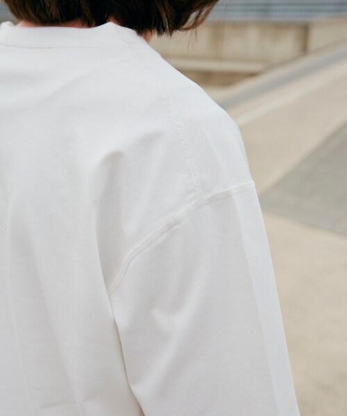 LIDNM(リドム)の「ヘビーウェイトシームレスTシャツ【オフホワイト】(Tシャツ/カットソー・メンズ・ホワイト・S.M.L)」の6枚目の写真