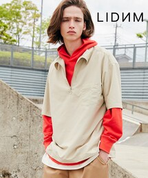 LIDNM | リングジップハーフスリーブシャツ【ベージュ】(シャツ/ブラウス)