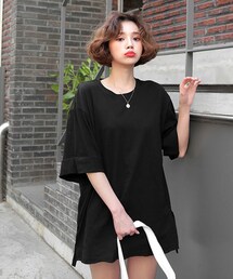 DHOLIC | ロールアップスリーブTシャツ(Tシャツ/カットソー)