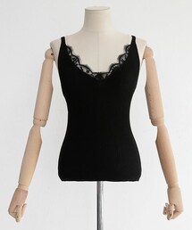 DHOLIC | スカラップレースVネックタンクトップ(キャミソール)