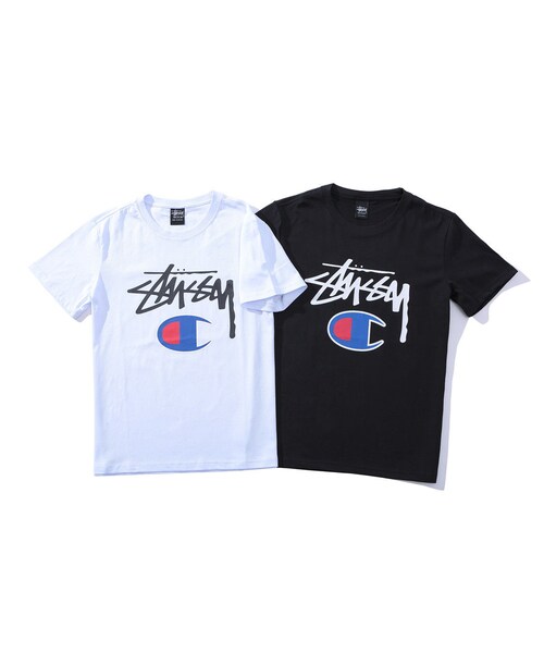 Stussy ステューシー の Zozo Store ステューシー チャンピオン コラボ 半袖 ｔシャツ プリント トップス Ima 50 Tシャツ カットソー Wear
