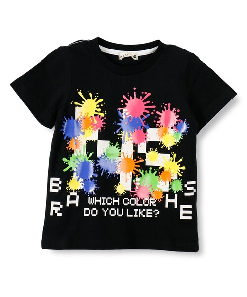 BRANSHES（ブランシェス）の「カラフルプリント半袖Tシャツ（Tシャツ/カットソー・キッズ・ホワイト/ブラック・80～150）」の2枚目の写真