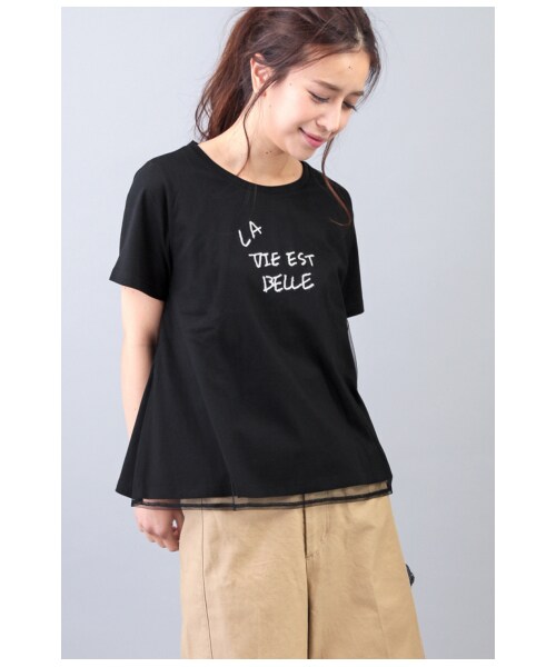 ルージュ『パリより愛を込めて』文字刺繍 Tシャツ　レアな商品 ルージュ『パリより愛を込めて』文字刺繍 Tシャツ レアな商品