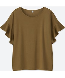 UNIQLO | フリルスリーブT（半袖）(Tシャツ/カットソー)